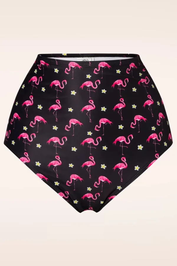 Flamingo High Waist Bikinibroekje In Zwart En Roze-Belsira Online