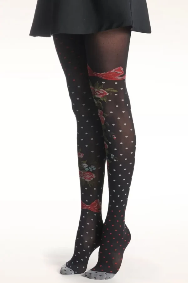 Flower And Polkadots Panty In Zwart-Fil de Jour Fashion