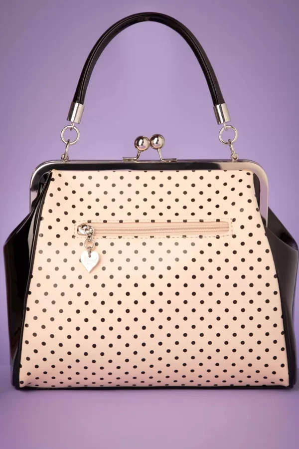 Frances Polka Star Tas In Zwart En Blush-Banned Retro Discount