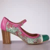 Frida Mary Jane Pumps In Fuchsia En Groen-Nemonic New