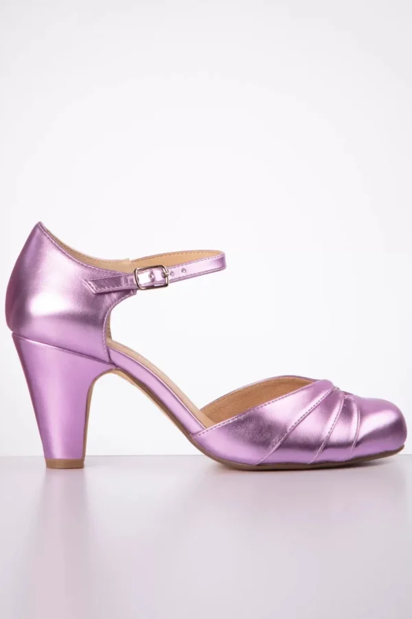 Goldie Mary Jane Pumps In Paars Metallic-Chelsea Crew Clearance