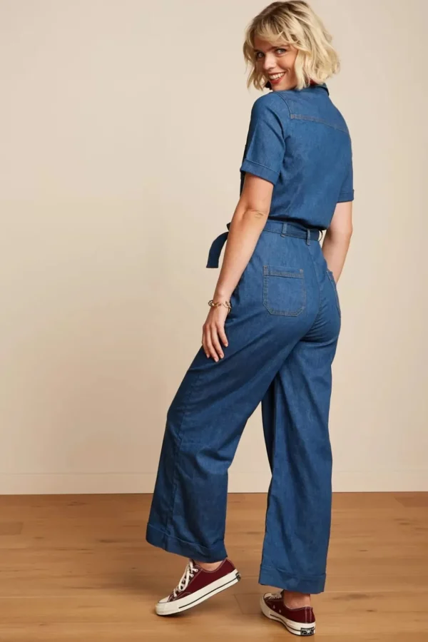 Gracie Jumpsuit Chambray In Denim Blauw-King Louie Discount