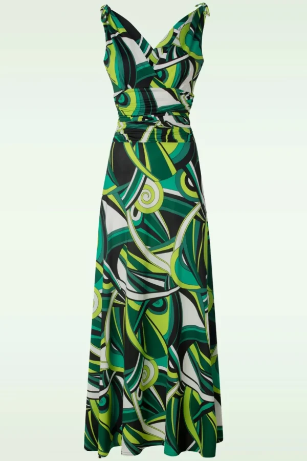 Grecian Maxi Jurk In Groen-Vintage Chic for Topvintage Outlet