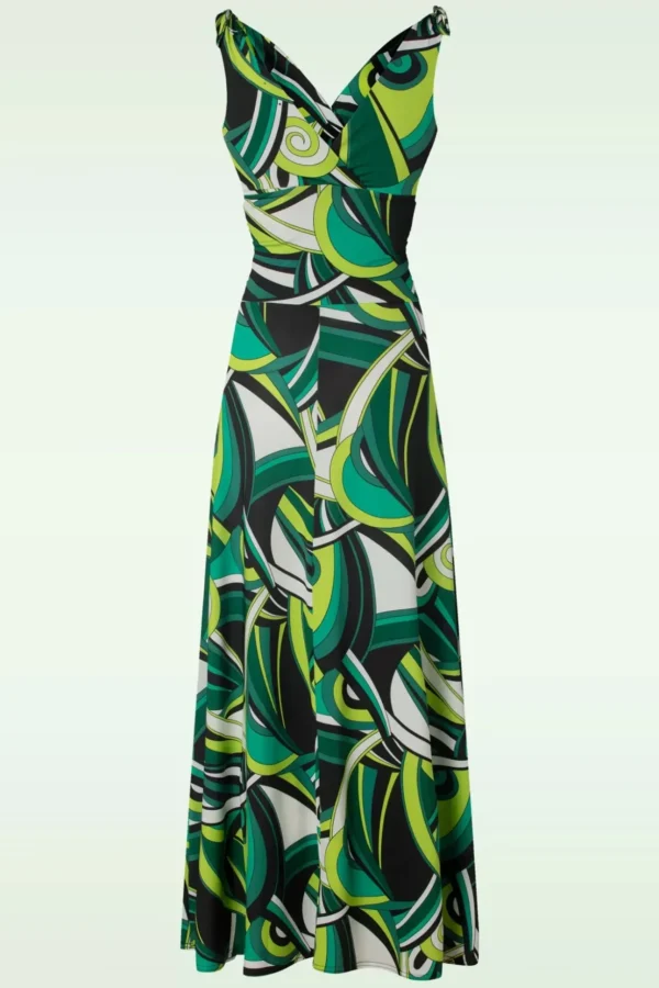 Grecian Maxi Jurk In Groen-Vintage Chic for Topvintage Outlet