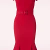 Gwen Pencil Dress In Red-Vintage Chic for Topvintage Hot