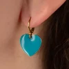 Heart Oorbellen In Turquoise-Urban Hippies Cheap