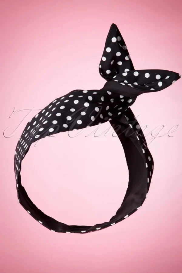 I Want Polkadots In My Hair Sjaal In Zwart-Be Bop a Hairbands Cheap