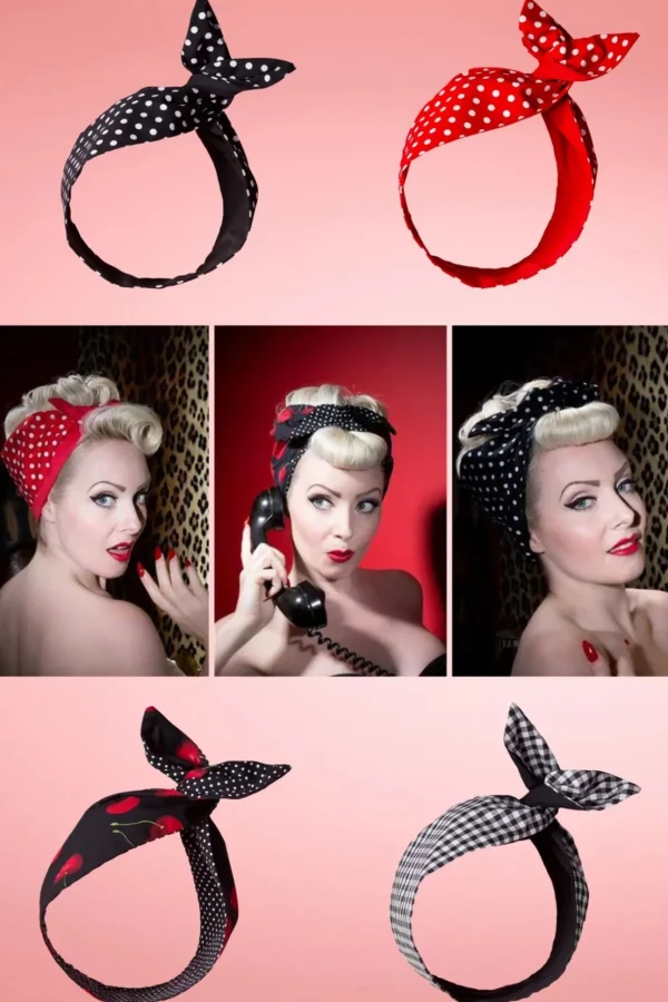 Ik Wil Polkadots In Mijn Haarsjaal In Rood-Be Bop a Hairbands Outlet