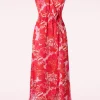 Isla Flower Maxi Jurk In Roze En Rood-Smashed Lemon Outlet