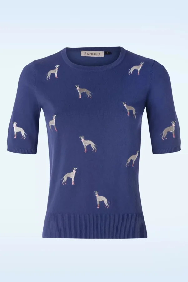 It's A Whippets World Jumper In Blauw-Banned Retro Shop