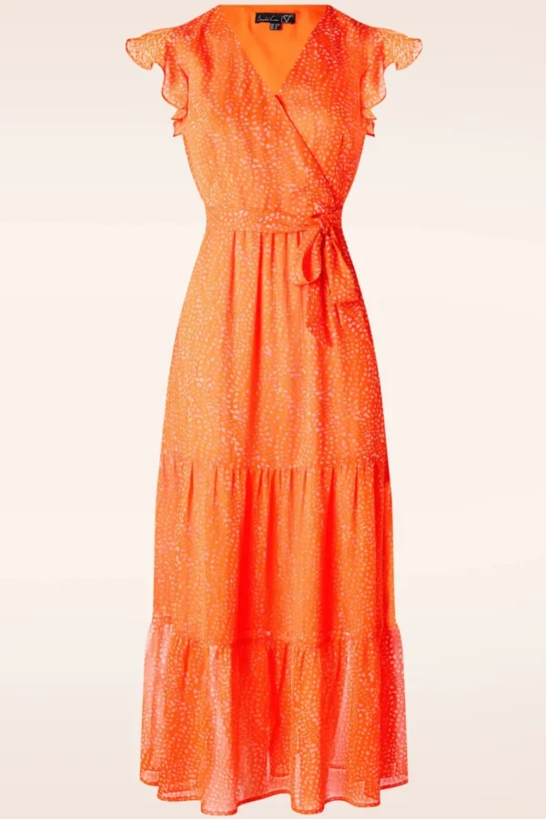 Ivy Maxi Jurk In Oranje-Smashed Lemon Shop