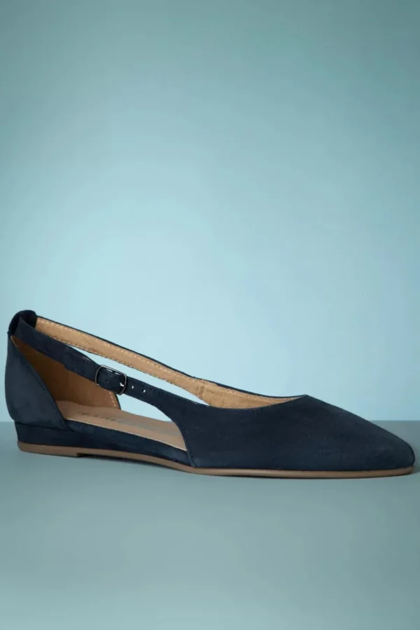 Josie Suede Ballerina's In Marineblauw-Tamaris Best