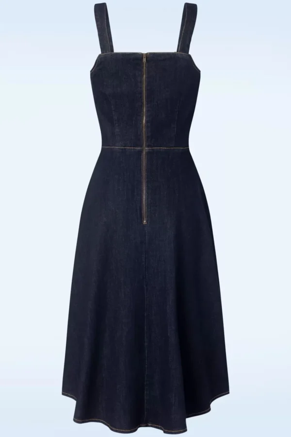 Jupiter Pinafore Jurk In Denim-Collectif Clothing Flash Sale