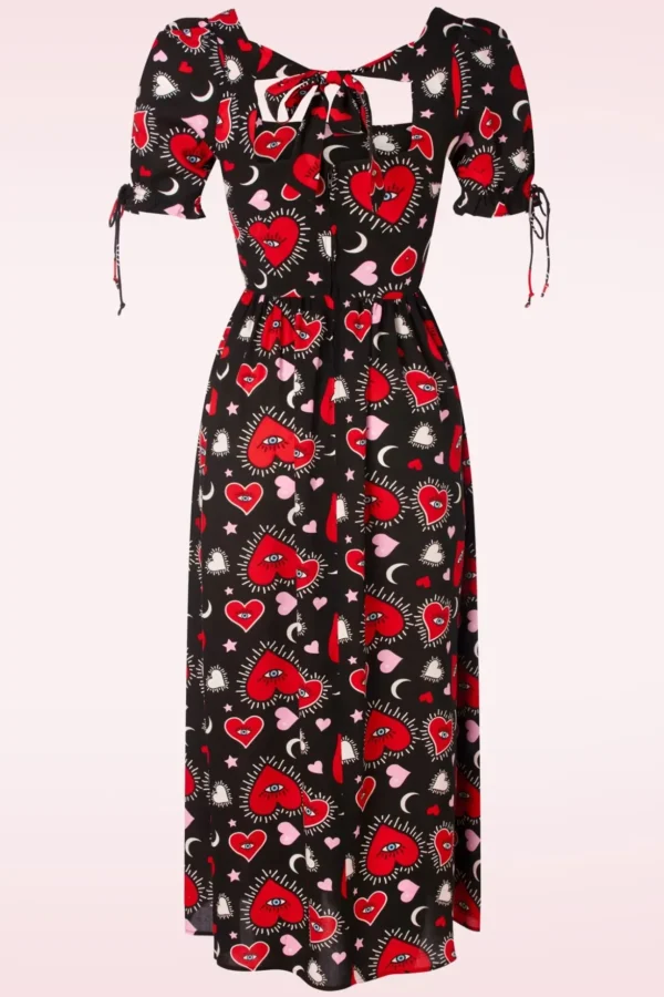 Kate Heart Jurk In Zwart-Bunny Shop