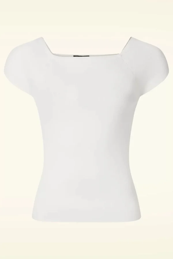 Kaylie Top In Gebroken Wit-Zilch Store