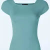 Kaylie Top In Porselein Blauw-Zilch Shop