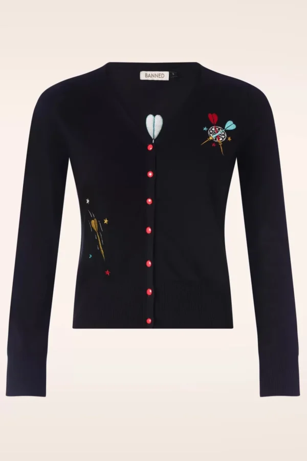 Keep Em Flying Cardigan In Zwart-Banned Alternative Online