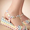 Kira Polkadot Sleehak Sandalen In Wit-B.A.I.T. Best Sale