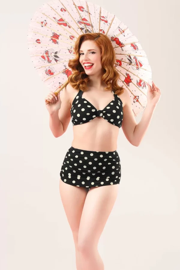 Klassieke Polka Bikinitop In Zwart En Wit-Esther Williams Outlet