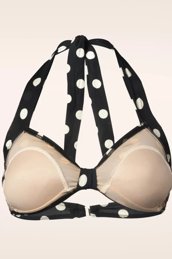 Klassieke Polka Bikinitop In Zwart En Wit-Esther Williams Outlet