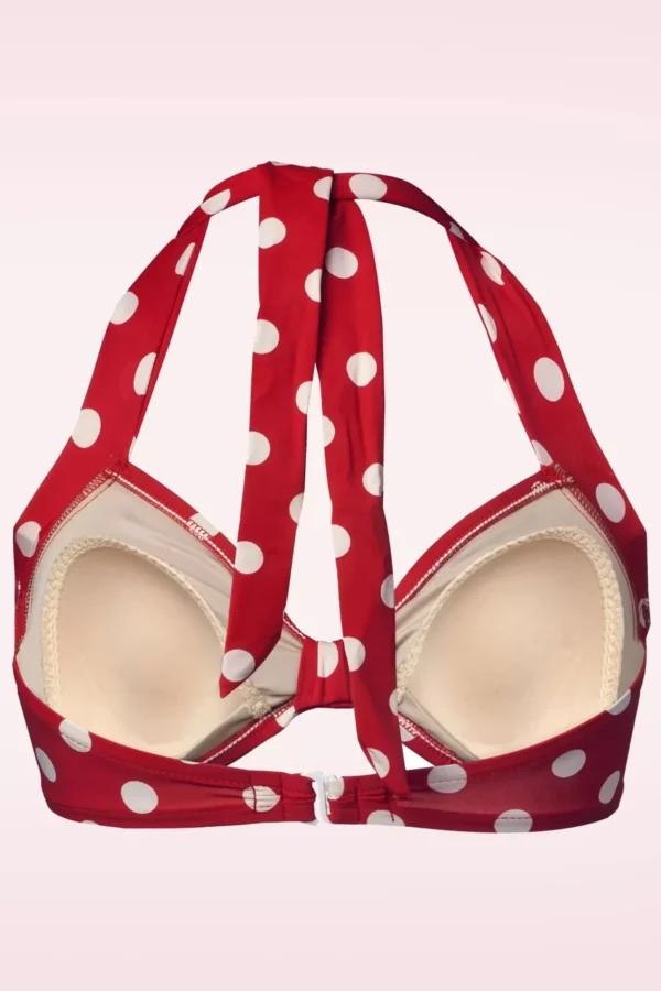 Klassieke Polka Bikinitop In Rood En Wit-Esther Williams Hot