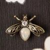 Kristallen Insectenbroche In Goud-Lovely Fashion