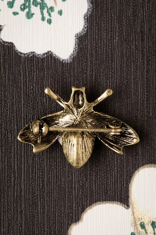 Kristallen Insectenbroche In Goud-Lovely Fashion