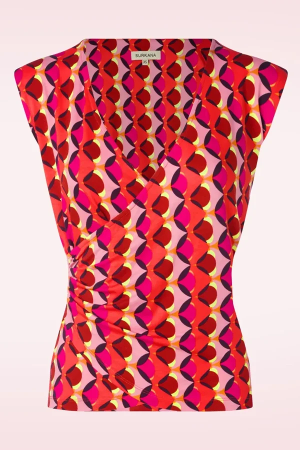 Lia Mouwloze Top In Fuchsia-Surkana New