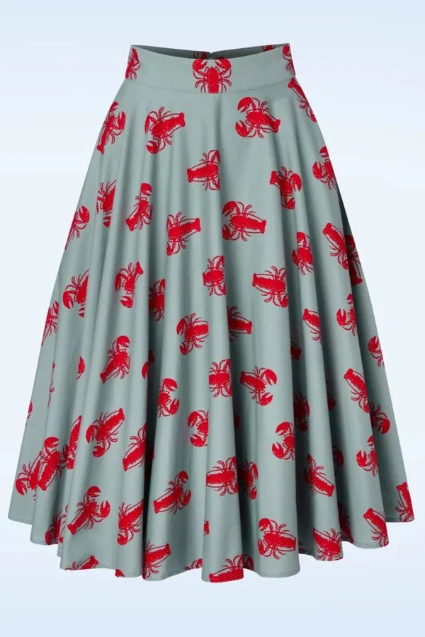 Lobster Love Rok In Blauw-Banned Retro Cheap