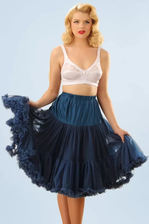 Lola Lifeforms Petticoat In Marineblauw-Banned Retro Store