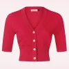 Love Heart Cardigan In Rood-Banned Retro New