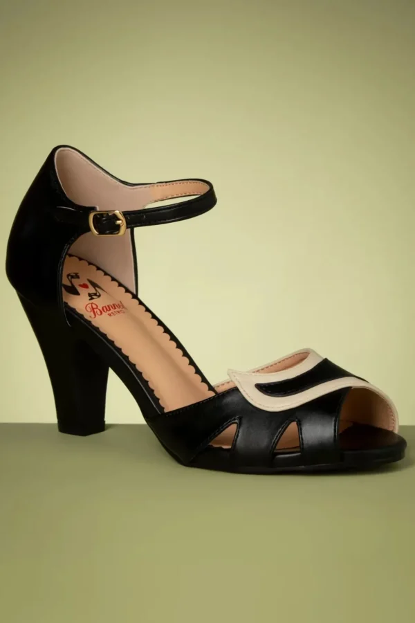 Mable Peeptoe Pumps In Zwart-Banned Retro Outlet