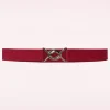 Macha Stretch Riem In Rood-Banned Retro Clearance