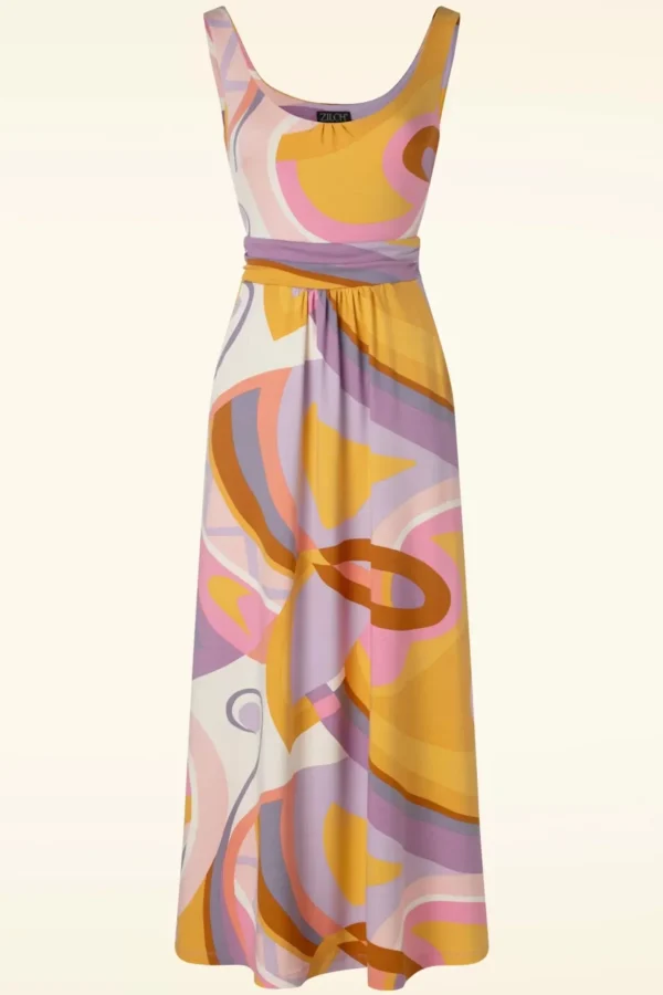 Macie Maxi Jurk In Sixties Lavender-Zilch Best Sale