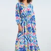 Maisy Maxi Jurk In Multi-Smashed Lemon Best Sale