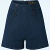 Marlyn Shorts In Donkerblauw-Queen Kerosin Clearance