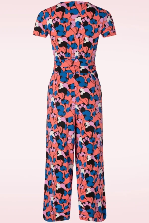 Melanie Jumpsuit In Bouquet Coral-Zilch Store