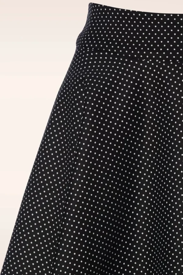 Mini Polka Queen Swing Rok In Zwart-Banned Retro Sale