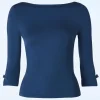 Modern Love Top In Marineblauw-Banned Retro Cheap