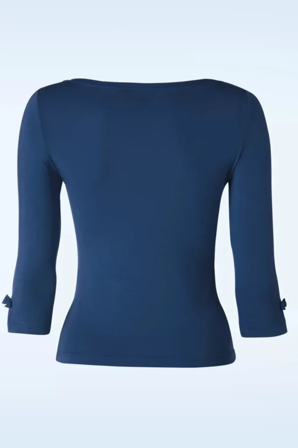 Modern Love Top In Marineblauw-Banned Retro Cheap