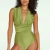 Multiway Badpak In Shiny Groen Rib-TC Beach Best Sale