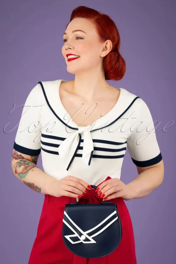 Nautical Kelly Lee Handtas In Marineblauw-Banned Retro Best Sale