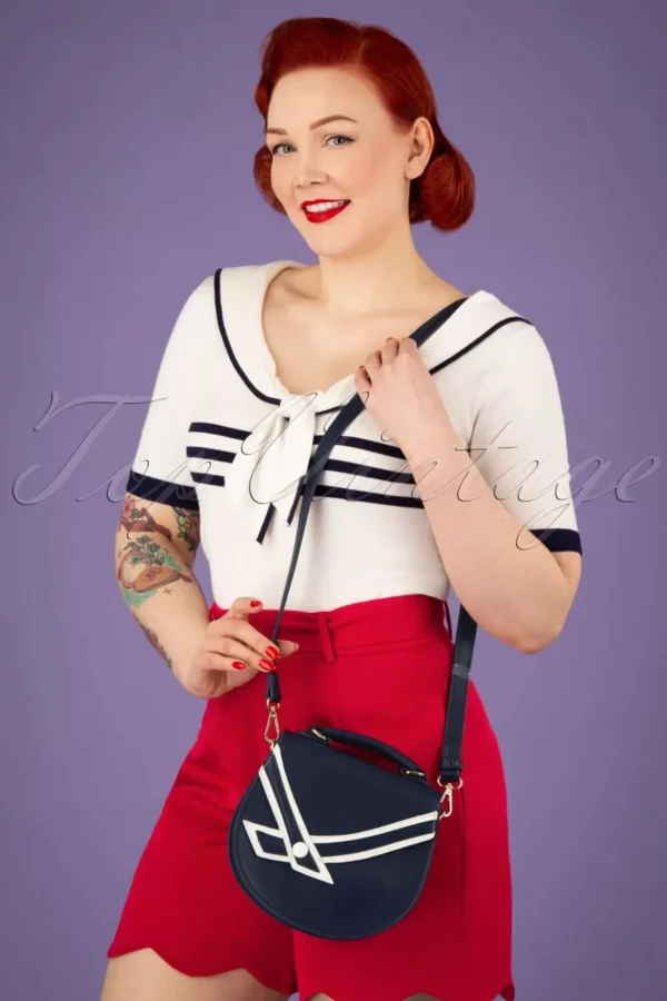 Nautical Kelly Lee Handtas In Marineblauw-Banned Retro Best Sale