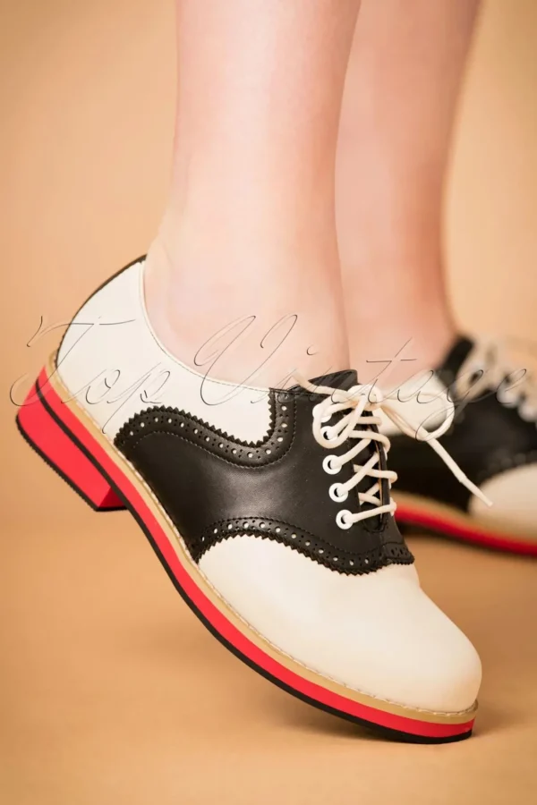 Old Soul Dancer-Schoenen In Wit En Zwart-Banned Retro Flash Sale