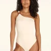 One Shoulder Badpak In Ecru-TC Beach Best Sale