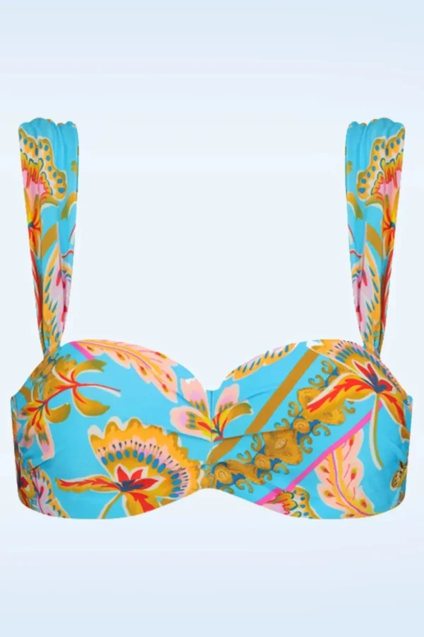 Orient Padded Bikini Top In Blauw-Cyell Sale