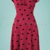 Peppa Chiffon Hearts Tea Jurk In Frambozenrood-Vixen Shop