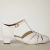 Petit Montpellier T-Strap Pumps In Wit-Charlie Stone Clearance