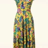 Petty Floral Swing Jurk In Geel-Vintage Chic for Topvintage Clearance