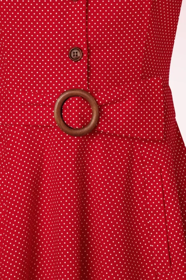 Polka Dot Dance Jurk In Rood-Banned Retro Shop